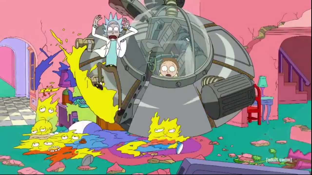 Morty killed the Simpsons video clip by Rick and Morty