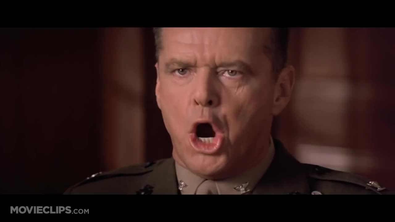 Jack Nicholson You Can T Handle The Truth Gif You can't handle the truth video clip by A Few Good Men