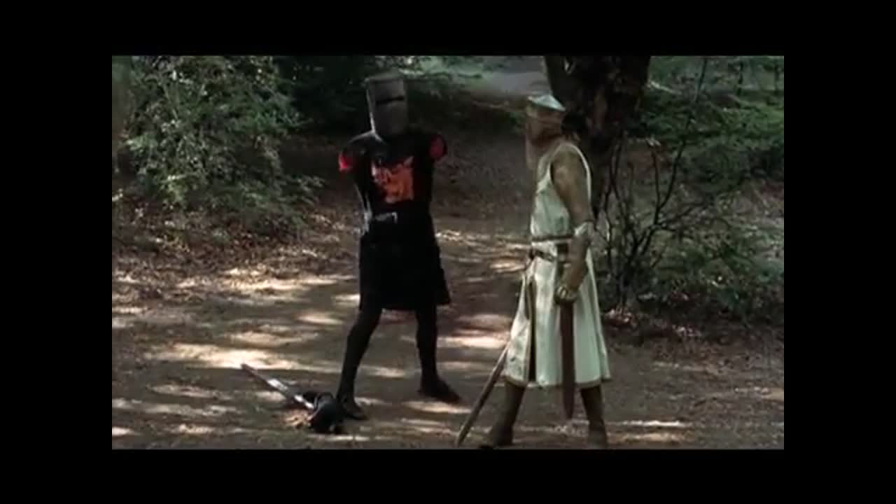 It's just a flesh wound video clip by Monty Python and the Holy Grail