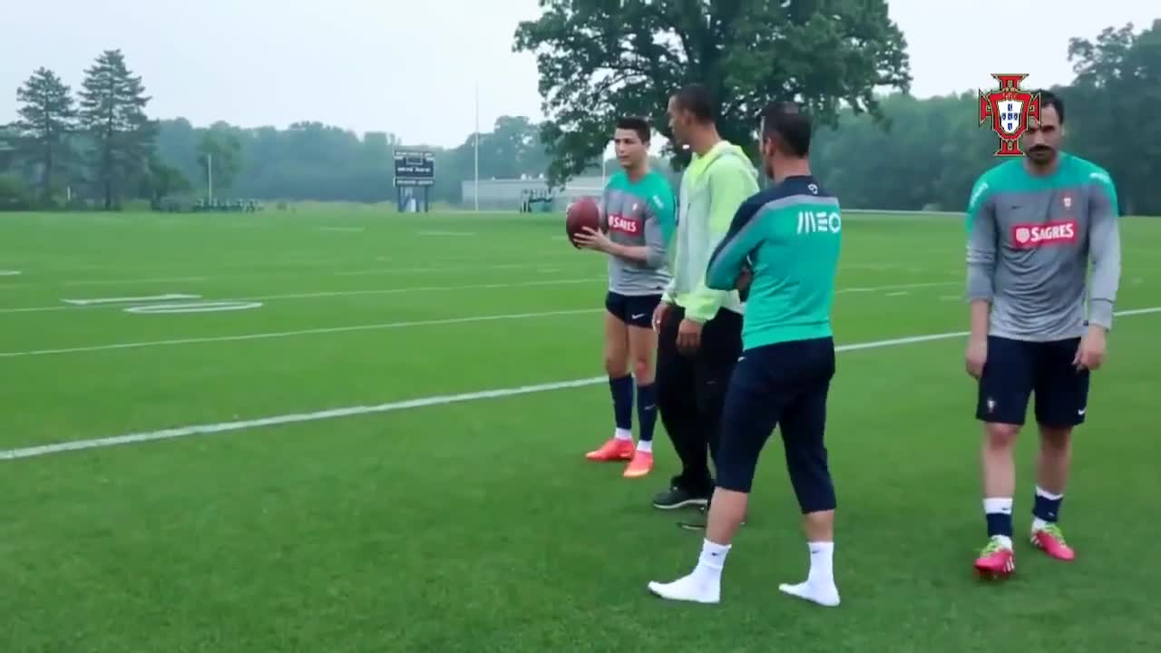 Portugal Ronaldo throws a football