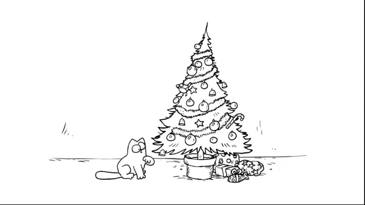 Christmas tree video clip by Simon's Cat
