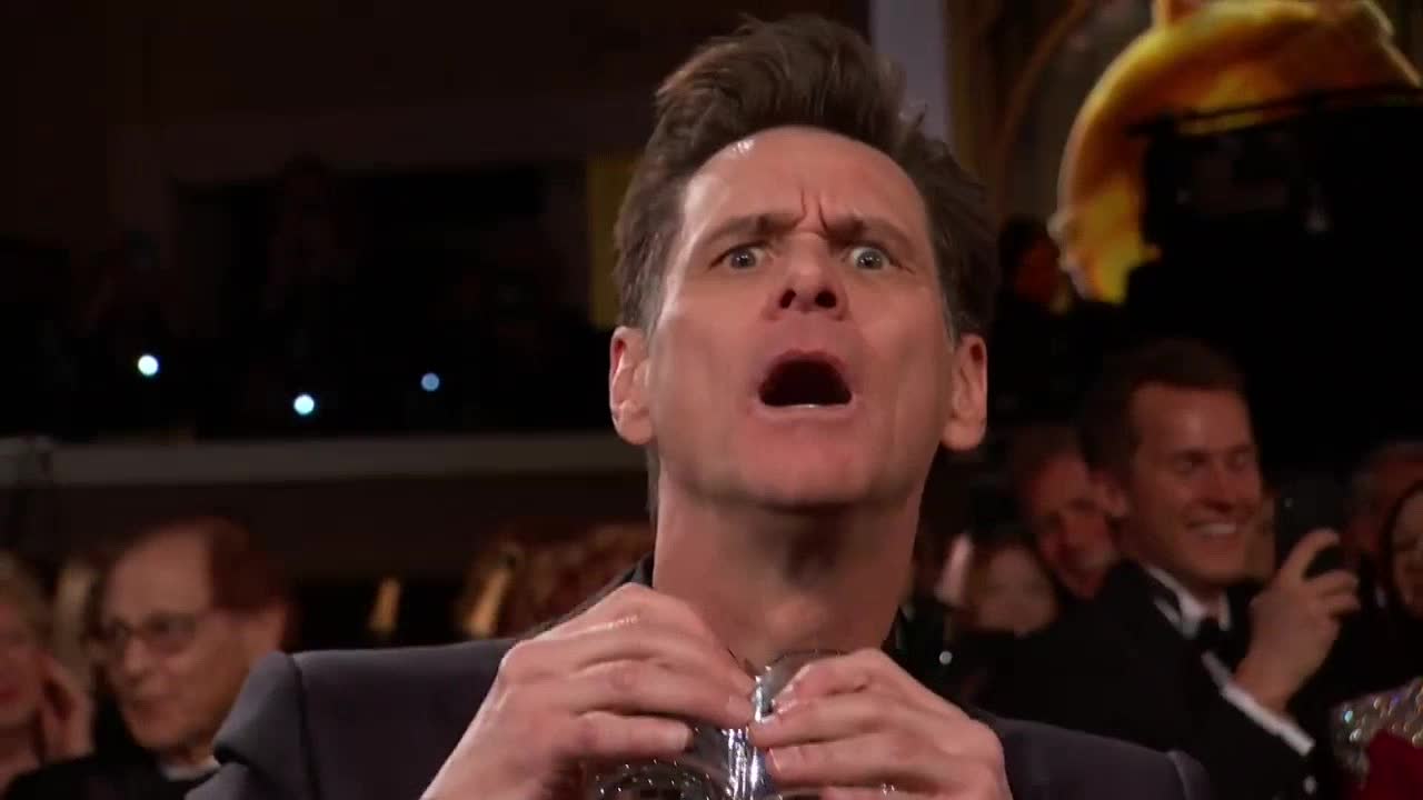 Jim Carrey Escorted Out Of Golden Globe 2019 Jim Carrey Binoculars video clip by Golden Globes 2019