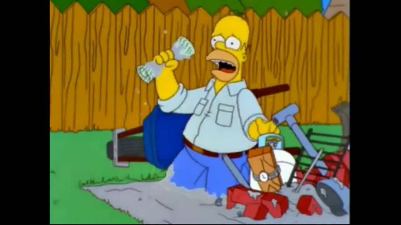 The Simpsons Homer and Le grill