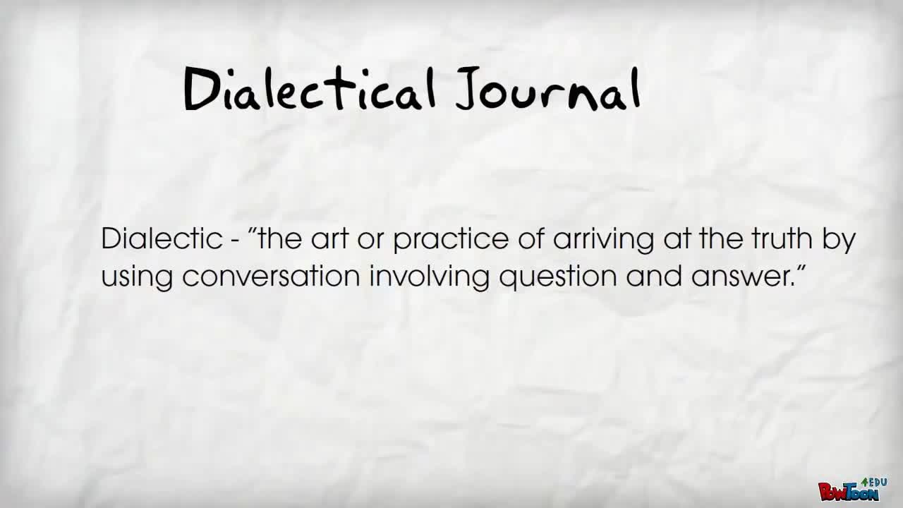 Dialectical Journals video clip by Jen Johnson Educational Videos
